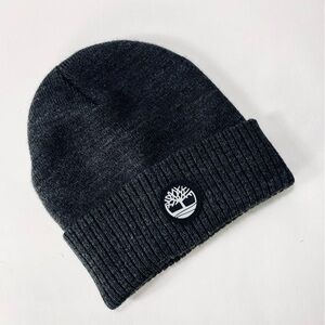 Timberland Gray Knit Ribbed Foldover Fall Winter Beanie Hat Kids?